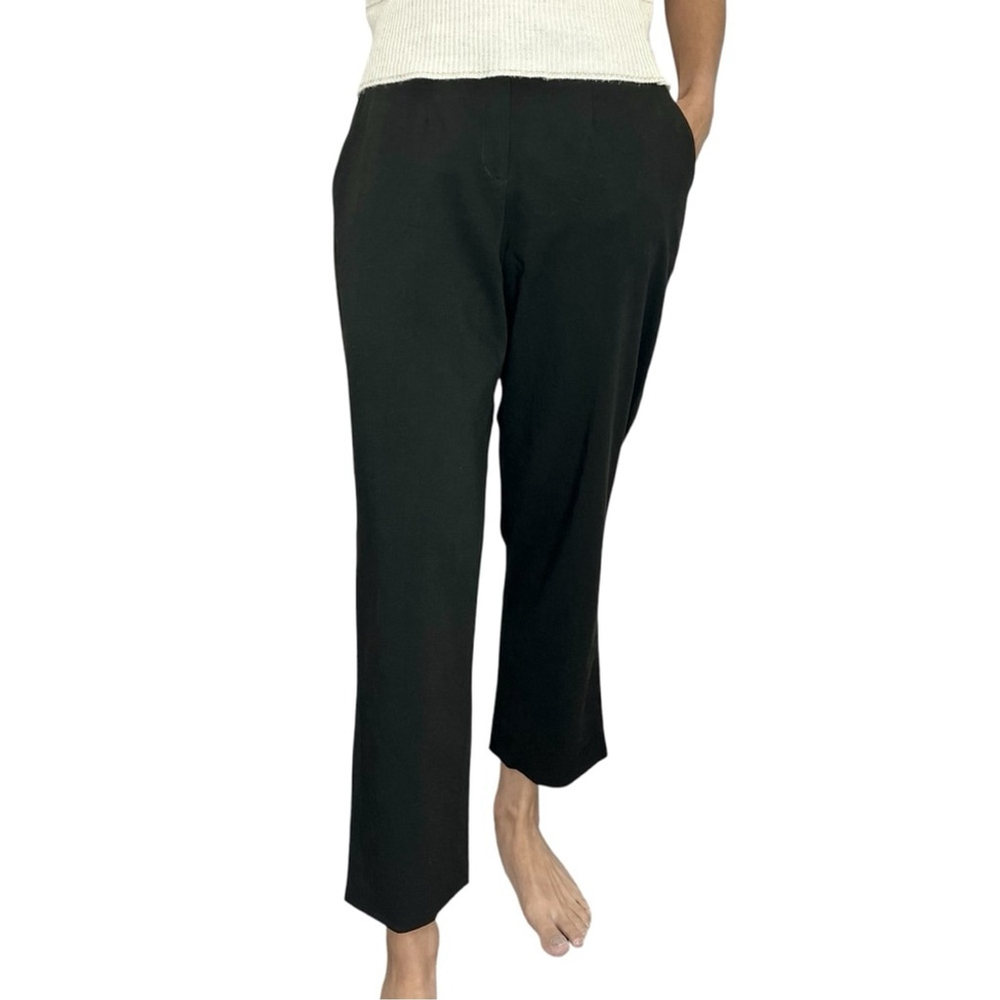 Vintage Jones & Co dark green wool blend cropped straight leg trousers 6